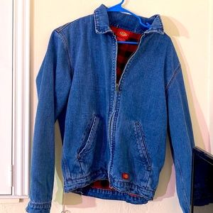 Dickies Vintage denim jean jacket with plaid lining